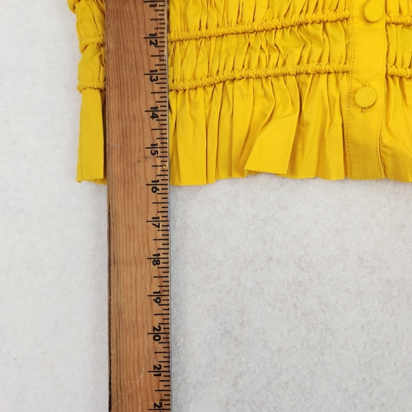 J Crew Re-Imagined Yellow Ruched Cropped Top Size Small - Picture 3 of 11
